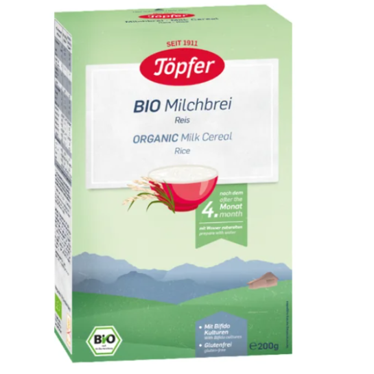 Topfer Cereale BIO orez+lapte 4luni x200g