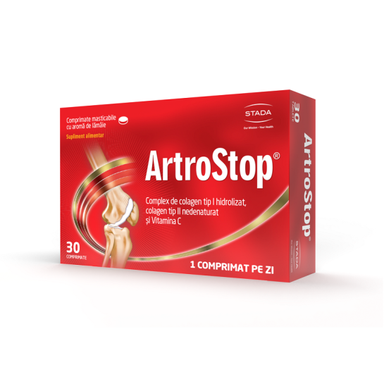 Artrostop cu colagen x 30 comprimate masticabile