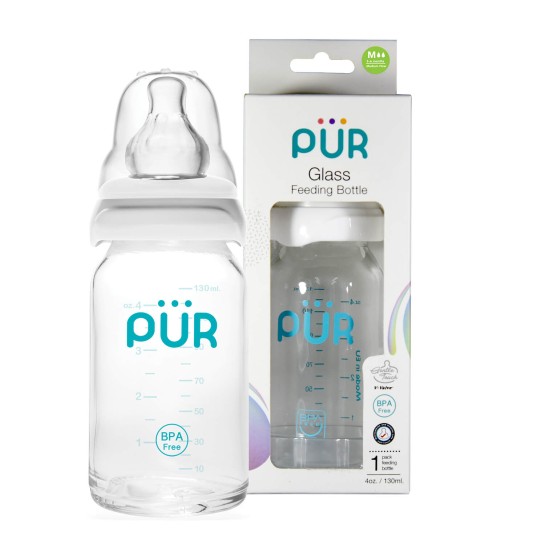 PUR 1202 Biberon Din Sticla Cu Rezistenta La Soc Termic 130ml