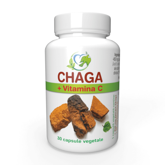 Chaga 450 + Vitamina C x 30 capsule vegetale Justin Pharma