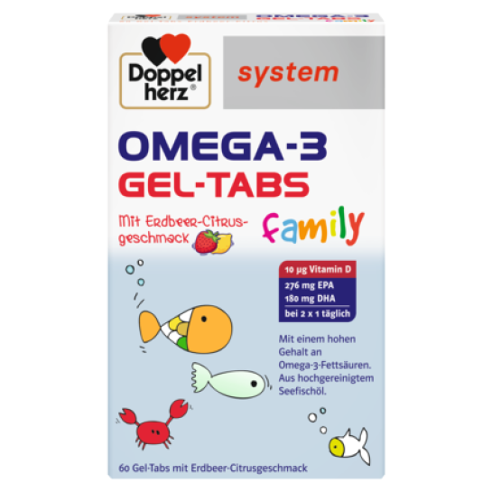 Doppelherz System Omega-3 Gel tabs Family x 60 comprimate masticabile
