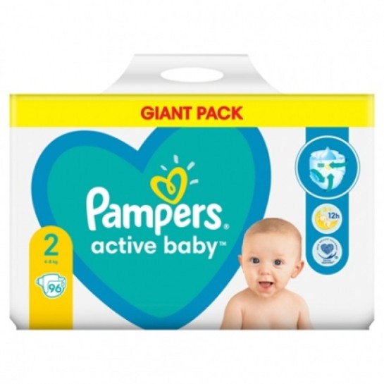 Pampers 2 Active baby GP (4-8kg)  96 bucati