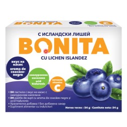 Bonita coacaze negres si acid hialuronic x 24 pastile de supt