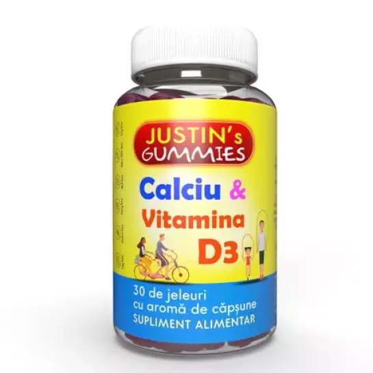 Justins Calciu + Vitamina D3 x 30 jeleuri Justin Pharma