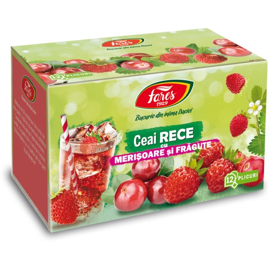 Ceai rece cu merisoare si fragute x 12 plicuri