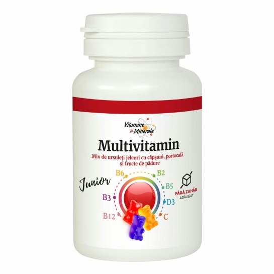 Multivitamin Junior ursuleti cu capsuni/portocale/fructe de padure x 20 jeleuri