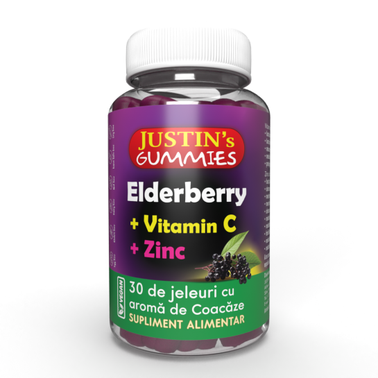 Justins Elderberry + Vit C + Zinc x 30 jeleuri Justin Pharma