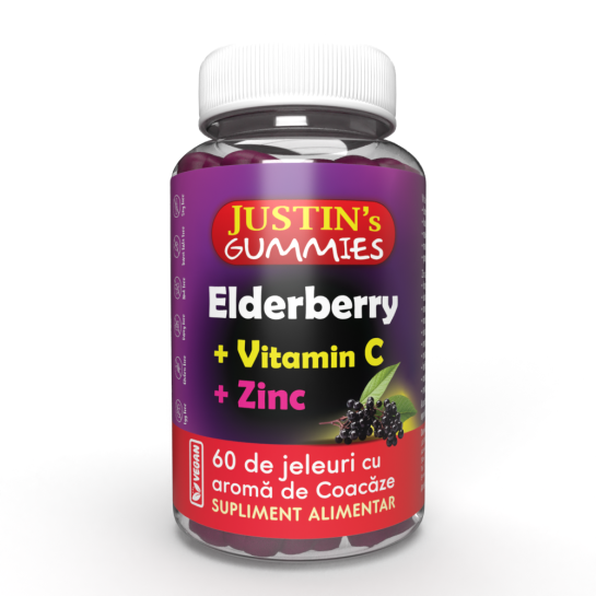 Justins Elderberry + Vit C + Zinc x 60 jeleuri Justin Pharma