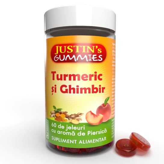 Justins Turmeric si Ghimbir x 60 jeleuri Justin Pharma