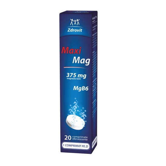 MaxiMag 375mg Mg+B6 x 20 comprimate efervescente