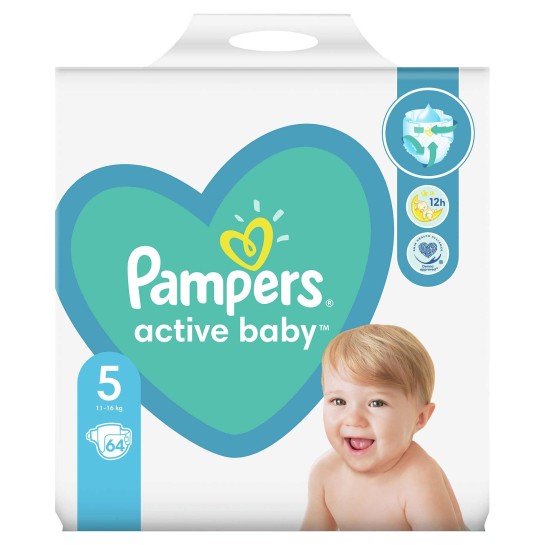 Pampers 5 Active Baby GP (11-16kg) x 64 bucati