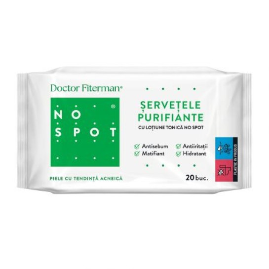 Doctor Fiterman No Spot Servetele purifiante cu lotiune tonica x 20 bucati