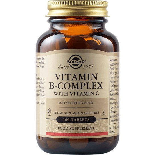 Solgar Vit B Complex with Vit C x 100 comprimate filmate