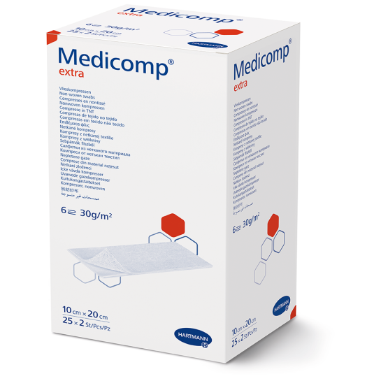 Medicomp extra comprese sterile 10x20cm x 25 bucăți