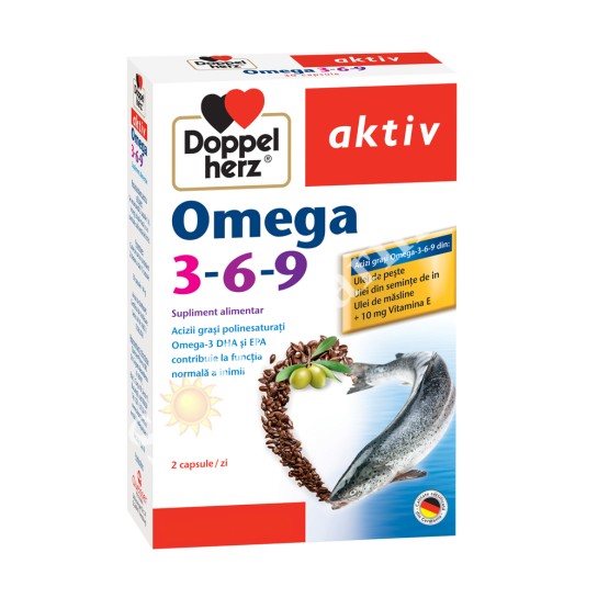 DOPPELHERZ Omega 3-6-9 + vitamina E x 30 capsule