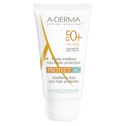 A-DERMA Protect AC Fluid matifiant pentru protectie solara cu SPF 50+ x 40 ml
