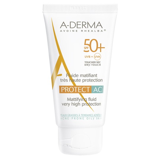 A-DERMA Protect AC Fluid matifiant pentru protectie solara cu SPF 50+ x 40 ml