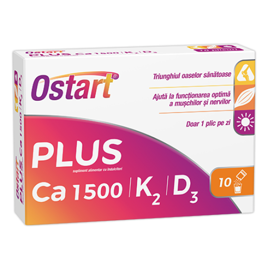 Ostart Plus Ca 1500 + K2 + D3 x 10 plicuri