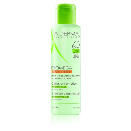 A-Derma Exomega Control Gel spumant 2 in 1 par si corp x 500ml