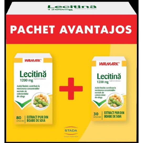 Lecitină 1200 mg x 110 capsule (pachet avantajos)