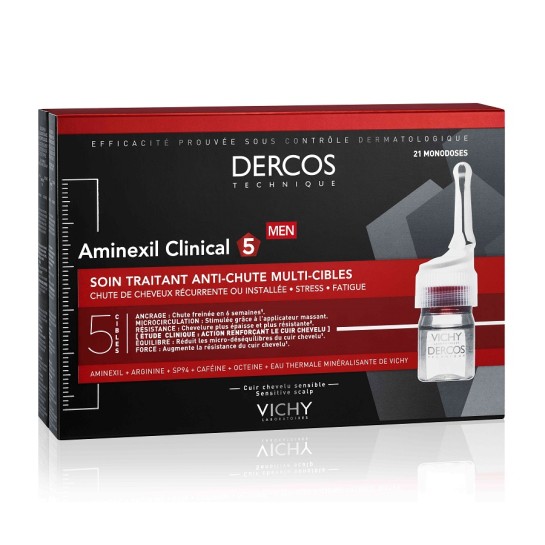 Vichy Dercos Aminexil Clinical 5 barbati x21 flacoane x6ml