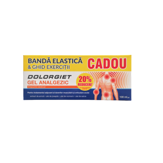 Dolorgiet gel analgezic x 100ml x 20%reducere + banda exercitii CADOU