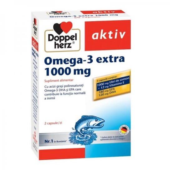 Doppelherz Omega3 Extra+Ulei Somon 1000mg x60 capsule