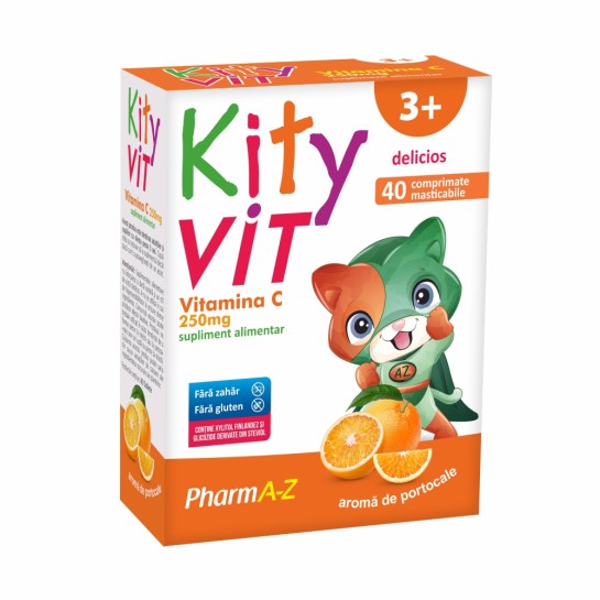 Kityvit vitamin C 250 mg x 40 comprimate masticabile