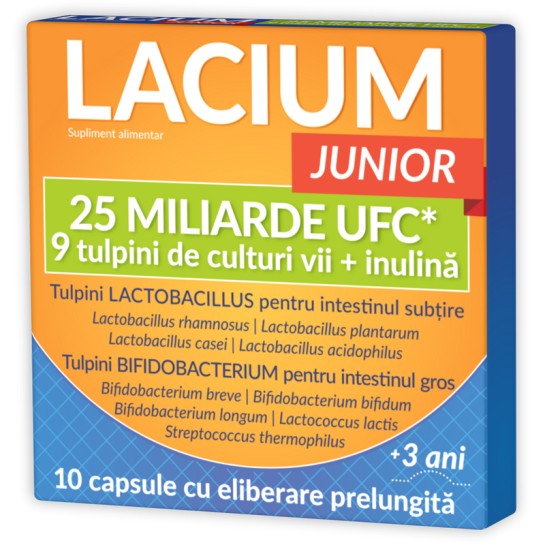 Lacium Junior 25 miliarde UFC x 10 capsule cu eliberare prelungită