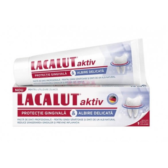 Lacalut Aktiv protecție gingivală și albire delicată x 75 ml