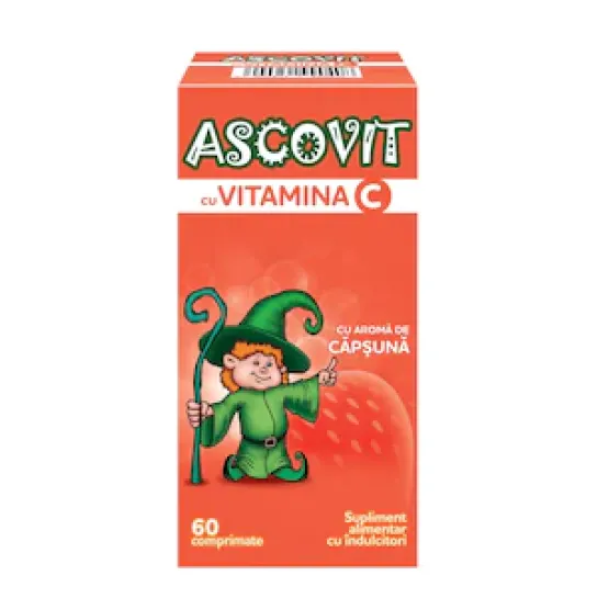 Ascovit Capsuni 100mg x 60 comprimate masticabile