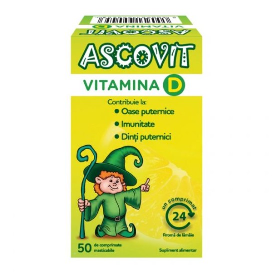 Ascovit Vitamina D x 50 comprimate masticabile