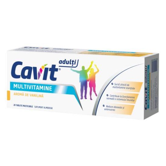 Cavit adulti multivitamine aroma vanilina x 20 tablete