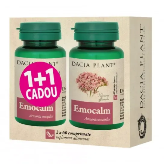 Emocalm cu valeriana x 60 comprimate 1+1 PROMO