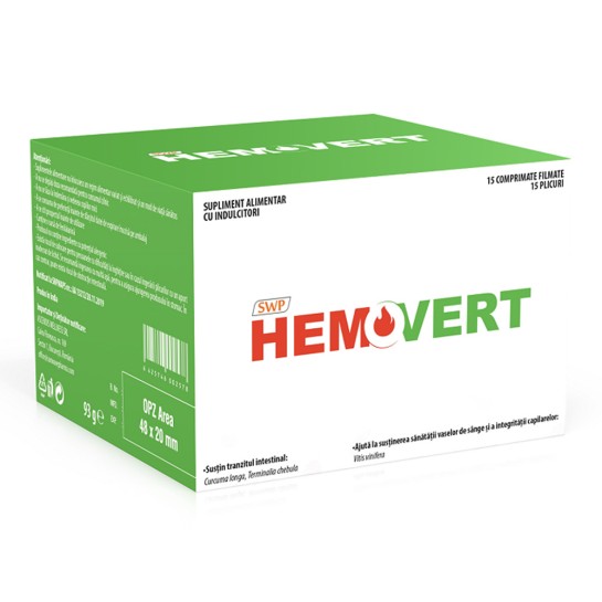 Hemovert x 15 bucati (tableta+plic)