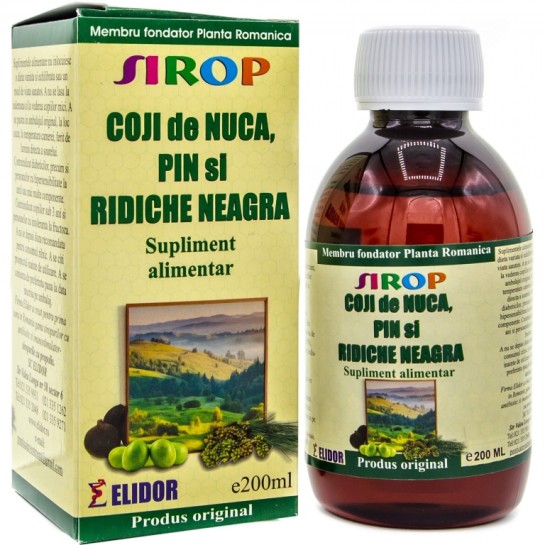 Sirop coji de nuca, muguri de pin, ridiche neagra x 200 ml