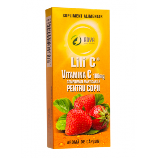 Vitamina C 100 mg capsuni x 30 comprimate