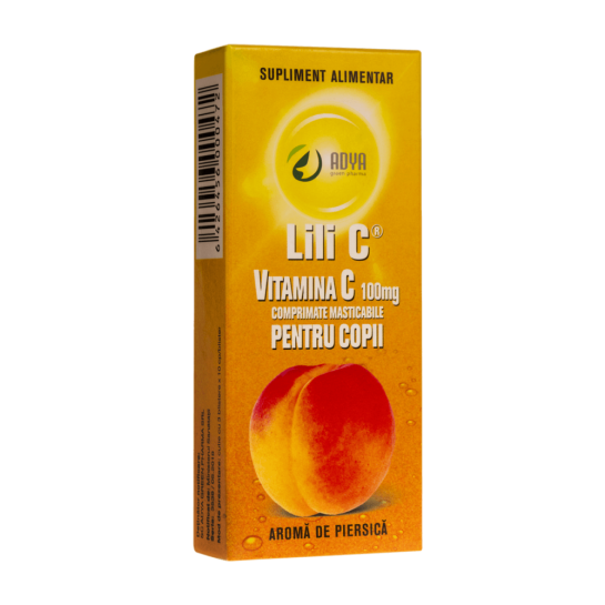 Vitamina C 100 mg piersica x 30 comprimate