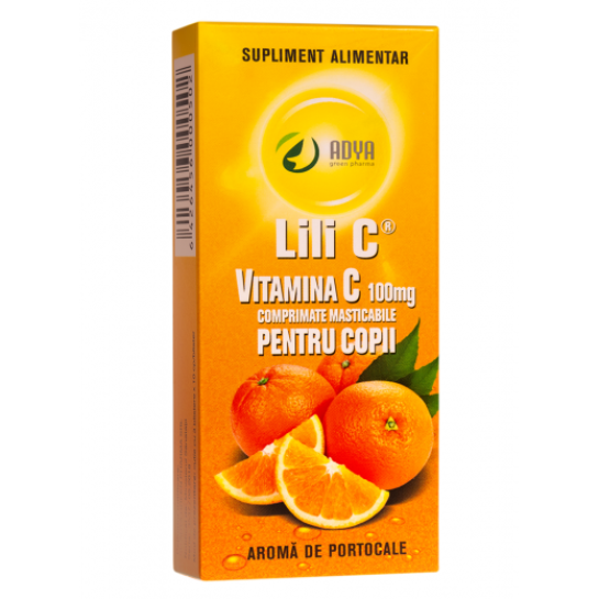 Vitamina C 100 mg portocala x 30 comprimate