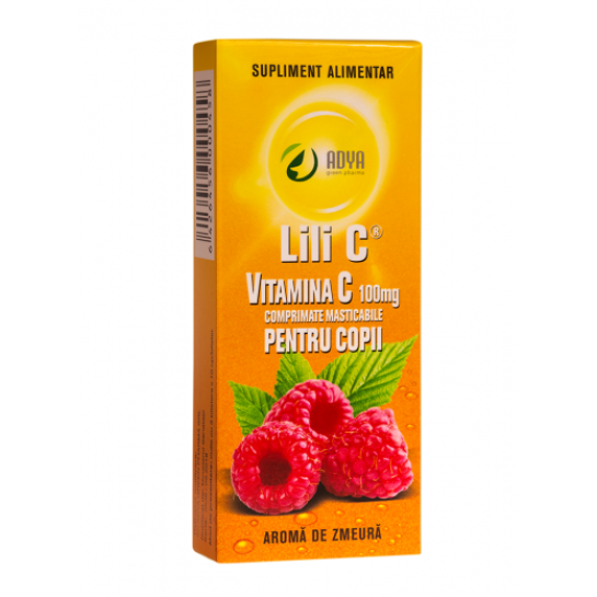 Vitamina C 100 mg zmeura x 30 comprimate