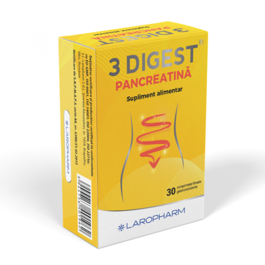 3Digest Pancreatina x 30 comprimate filmate gastro rezistente