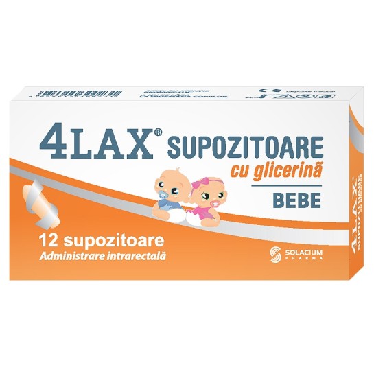 4lax supoz cu glicer bebe x 12 supozitoare