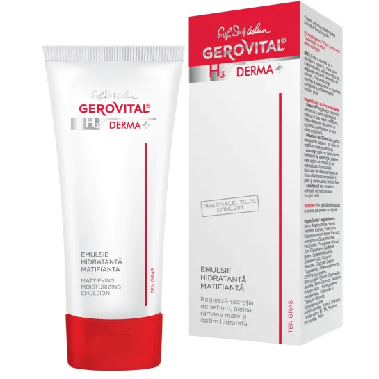 Gerovital H3 Derma+ Crema emolienta hidratanta matifianta x 50 ml