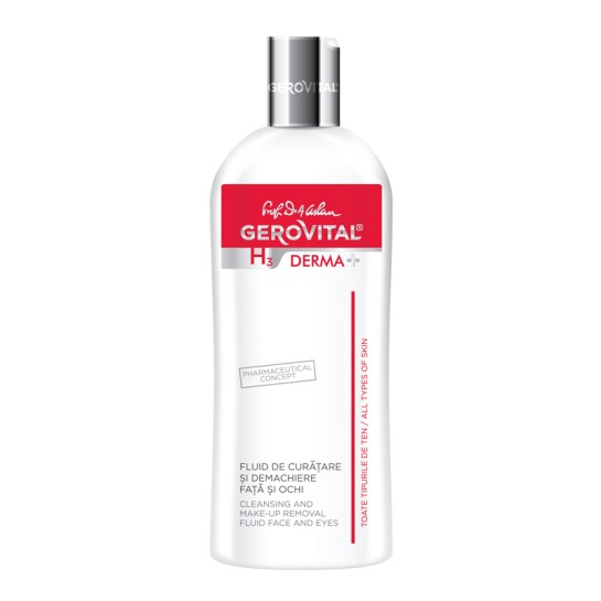 Gerovital H3 Derma+ Fluid curatat fata, ochi x 200 ml