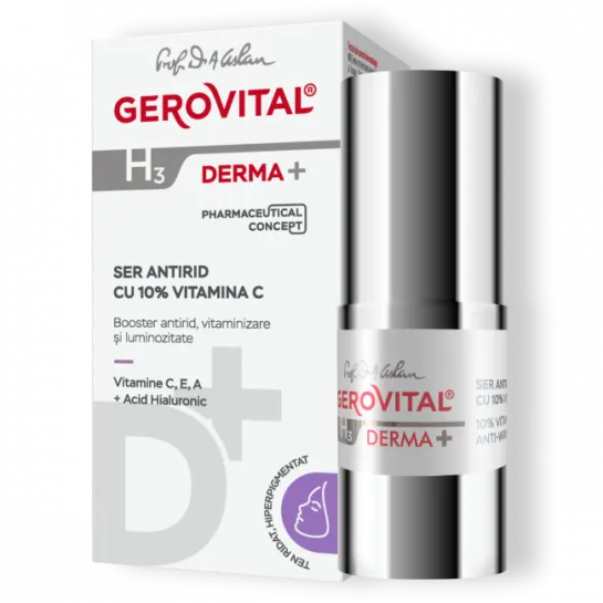 Gerovital H3 Derma+ Ser antirid 10% vitamina C x 15 ml