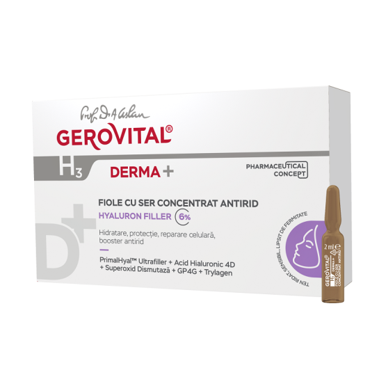 Gerovital H3 Derma+ Fiole ser concentrat antirid 2 ml x 10 fiole