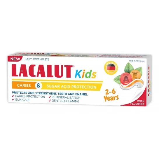 Lacalut Kids 2-6 ani protectie anticarie si zaharuri 55ml