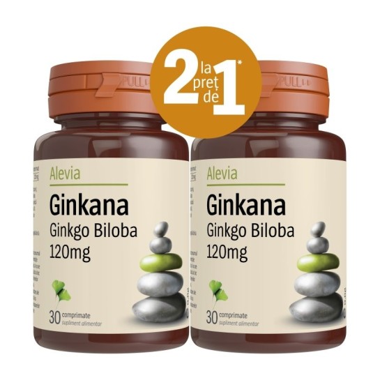 Alevia Ginkana ginkgo biloba 120 mg PACHET 30 + 30 comprimate