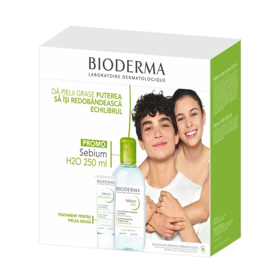 Bioderma Sebium Mat Control x 30 ml + Sebium H2O x 250 ml