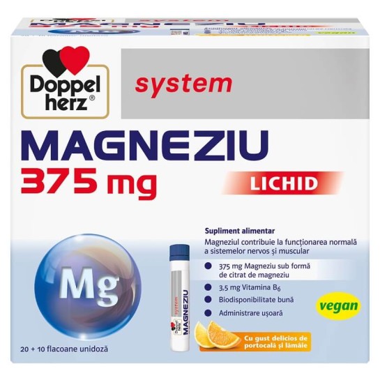 Doppelherz Magneziu 375 mg x 30 flacoane unidoza